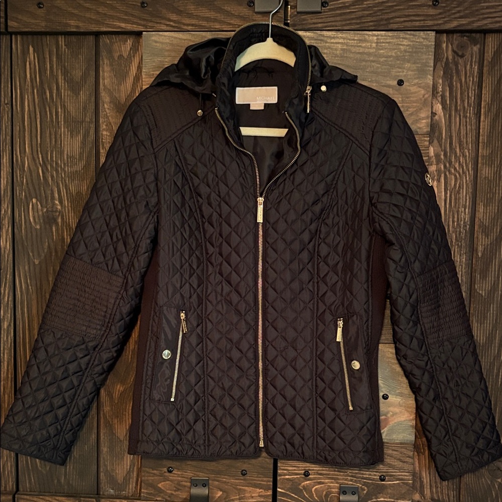 Michael Kors Quilted Black Utility Jacket